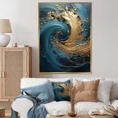Décoration murale Golden Emerald Surge I - Spirales abstraites