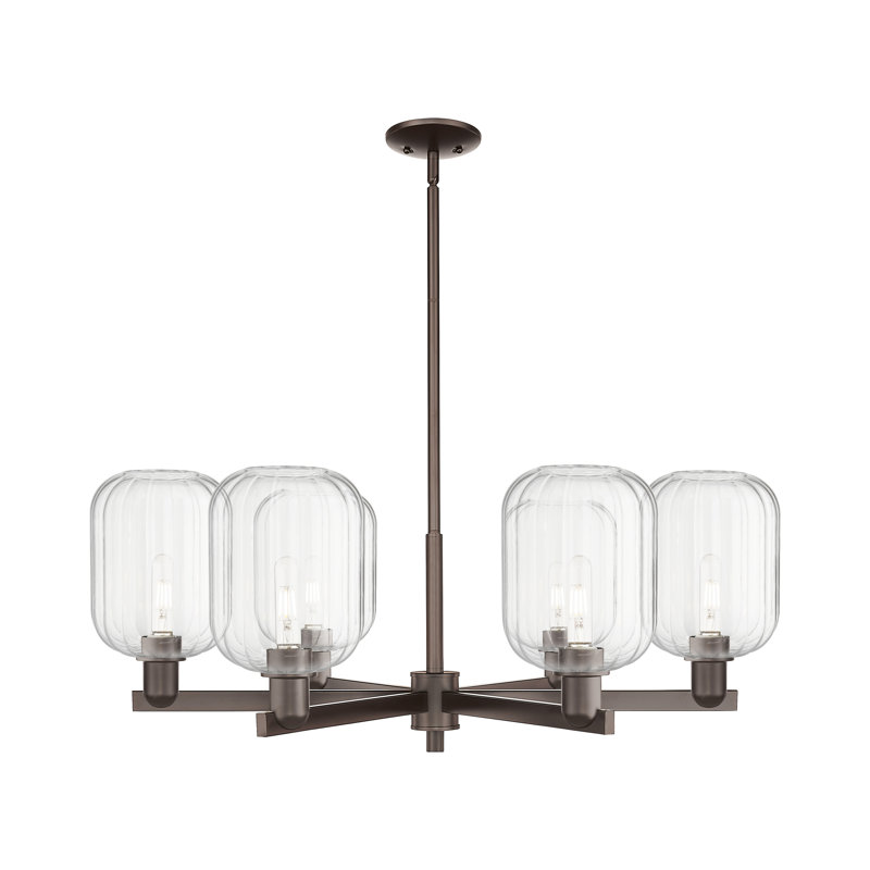 Hailsham - Lustre suspendu 6 lumières, Clair, Bronze frotté à l'huile