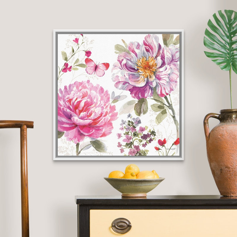 Visiblement rose 20 par Lisa Audit - reproduction d'art, Toile blanche encadrée, H 26 po x l 26 po x P 1,75 po