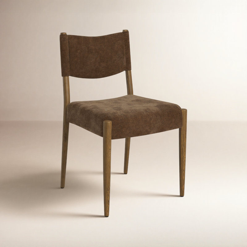 Tara Yokum Armless Dining Chair, Toasted Oak, Altair Mushroom