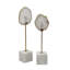 Ensemble de 2 statues décoratives, agate blanche et marbre, accent doré