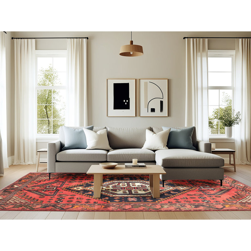 Tapis rouge à motif sud-ouest, Rectangle 6 pi x 9 pi