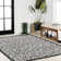 Deronte Vintage Filigree Textured Weave Light Gray/Black Indoor/Outdoor Rug