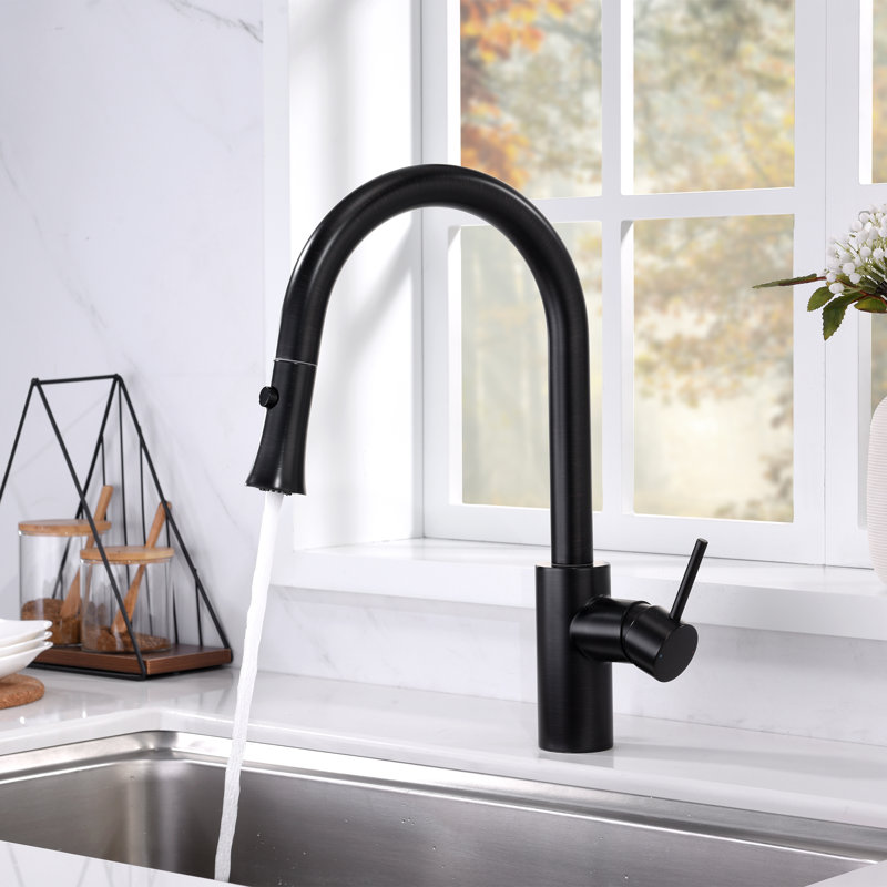 Pull Down Single Handle Kitchen Faucet, Oil Rubbed Bronze