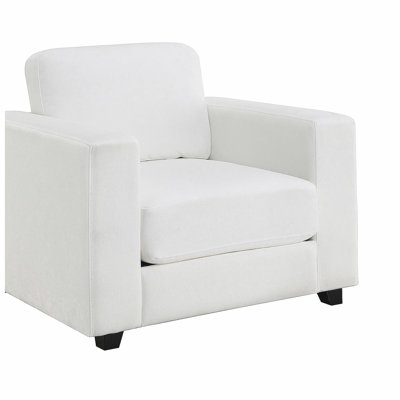 Fauteuil d'appoint surdimensionné avec accoudoirs larges, fauteuil moderne en tissu de chenille, housses lavables, grand fauteuil rembourré et confortable, fauteuil de lecture pour le bureau de la chambre à coucher, ivoire