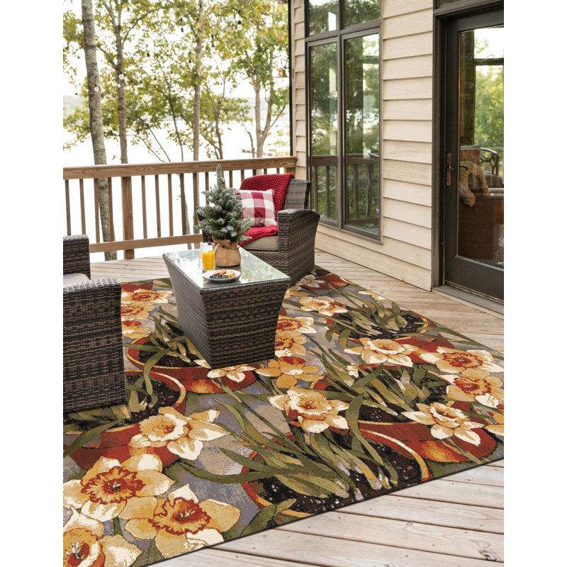  Tapis botanique d'extérieur Verdure, Carré 7 pi 10 po
