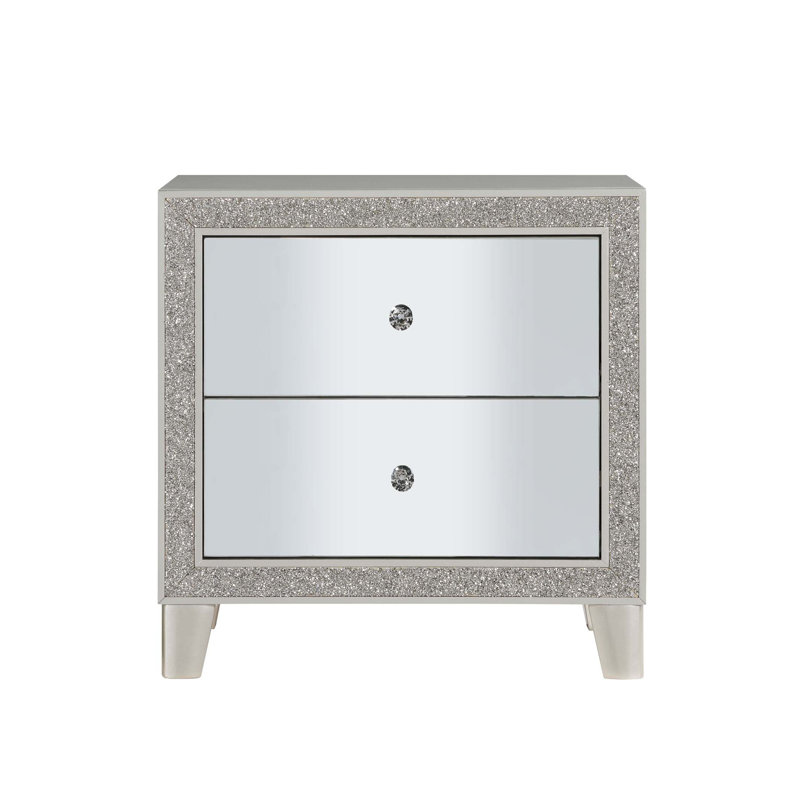 Table de chevet à finition miroir Sliverfluff