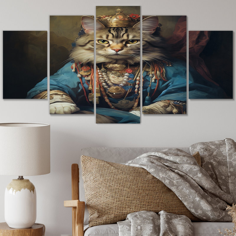 Impression sur toile 5 chats