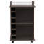 Chariot-bar Dukat, deux tablettes, six supports à vin intégrés, quatre roulettes-1131478209