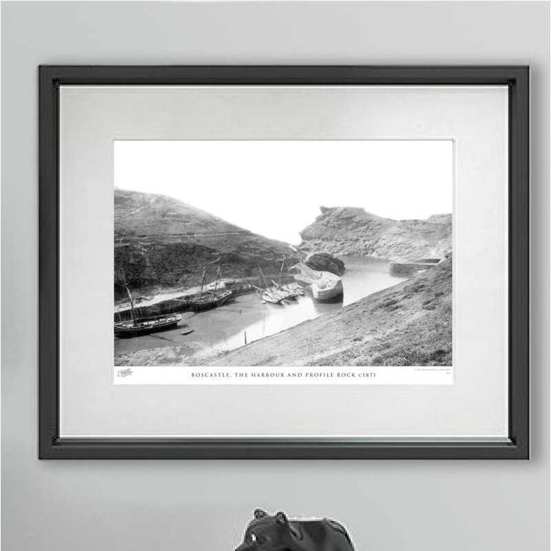 Boscastle, The Harbour And Profile Rock C1871 - Single Picture Frame Print, 45cm H x 60cm W x 2.3cm D