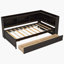Lit bibliothèque en L en bois massif Watsons équipé de prises de courant, de ports de chargement USB et de deux tiroirs-2001601583-2001601581