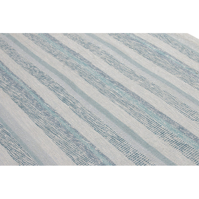 Scandinavian Silk Geometric Area Rug, Rectangle 6' x 9'