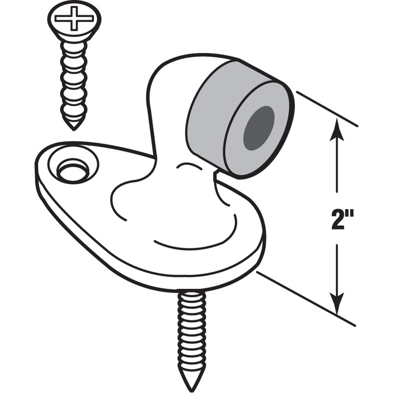 Butoir de porte de type canard, chromé brossé / laiton (paquet simple)
