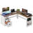 Computer Desk With Monitor Shelf, Rgb Led Lights And Built-in Charging Station , Modern Executive Desk With File Drawers-1126243976