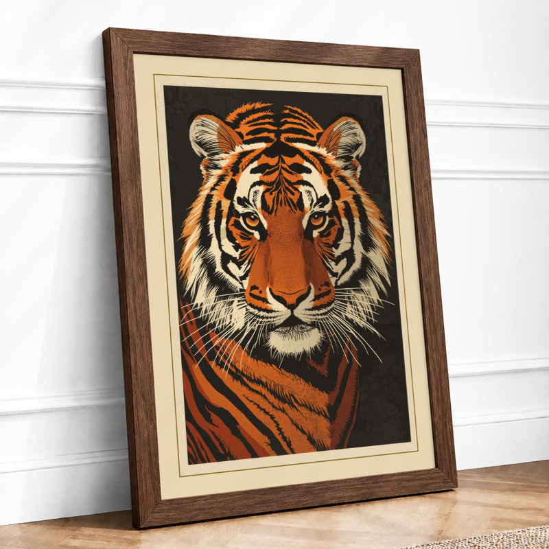Tiger's Gaze Rustic - Framed Print, Walnut, A1 - 84.1 x 59.4 cm