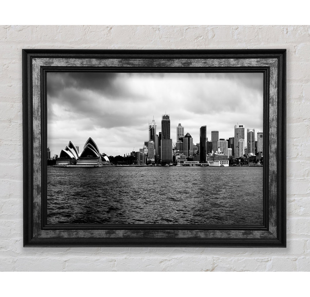 Australien Sydney River View B N W - Bilderrahmen Kunstdrucke