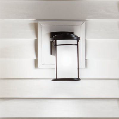 Toman 10.25-in Olde Bronze 1-Light Outdoor Wall Light with Satin Etched Glass Shade