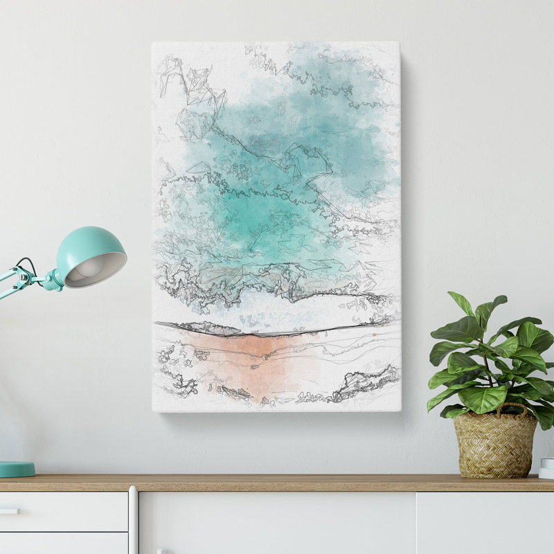 Sydney Australia Beach - Wrapped Canvas Drawing - Wrapped Canvas, 60cm H x 40cm W x 4cm D