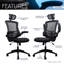 Fauteuil de direction moderne haut dossier en filet avec appui-tête et accoudoirs rabattables Techni Mobile-937732886