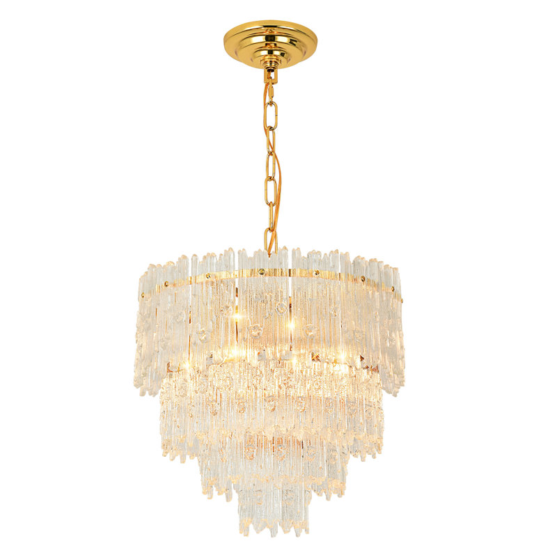 Empire Chandelier with Crystal Accents, 39cm H x 38cm W x 38cm D