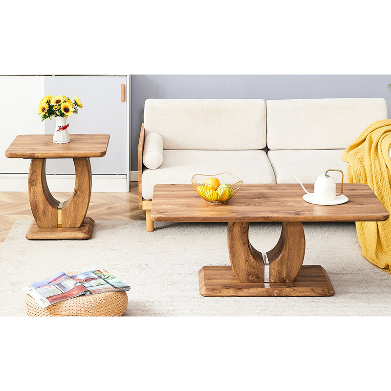 Wood Coffee Table - Square & Rectangular, Structure With Wood Color Square, Stable Construction