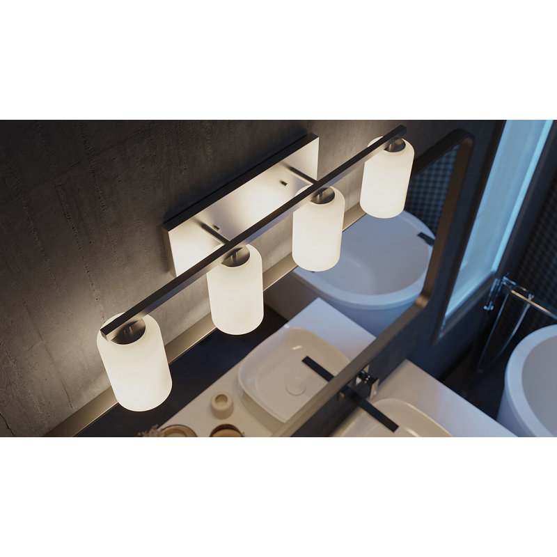 Emzie 31'' Vanity - Clear Glass Shade, Satin Nickel