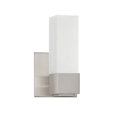 Madison 1-Light Vanity Light with White Glass Shade for Modern Bathrooms