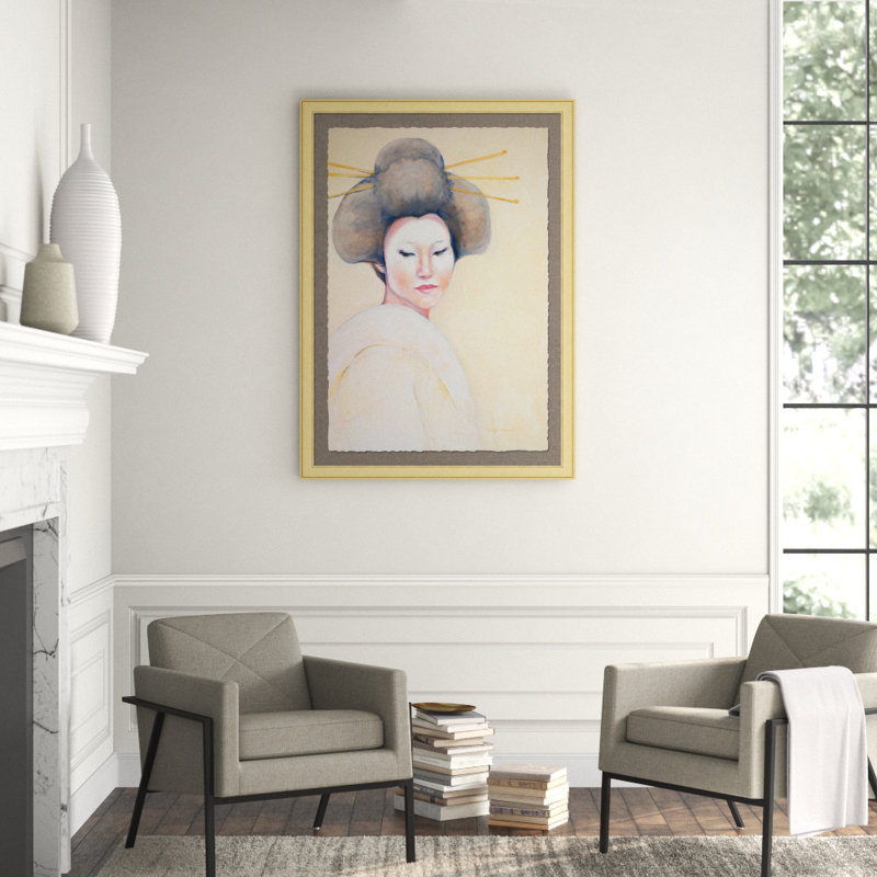 Geisha' Framed Print on Glass