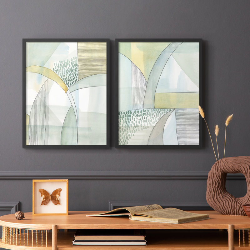 «Mint Reflection I», reproduction encadrée de qualité supérieure - prête à être accrochée - aucun clou requis - aucun clou requis
