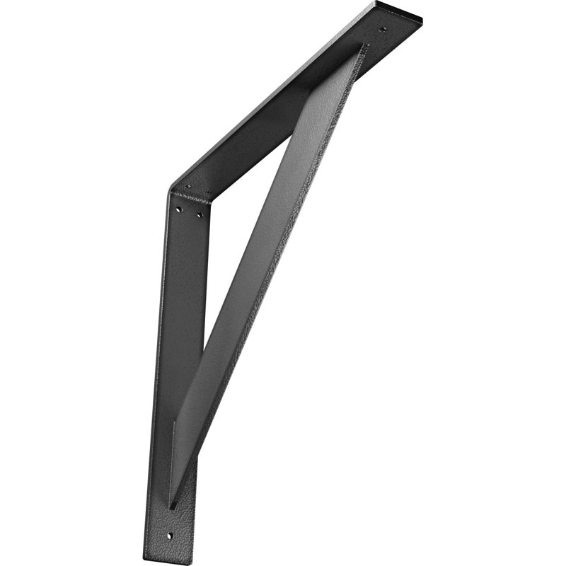 Support traditionnel en acier, H 16 po x l 2 po x P 16 po, Argent martelé