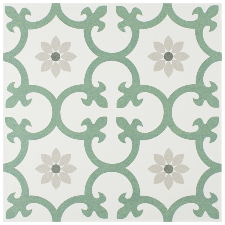 Daria 10" x 10" Porcelain Patterned Wall & Floor Tile