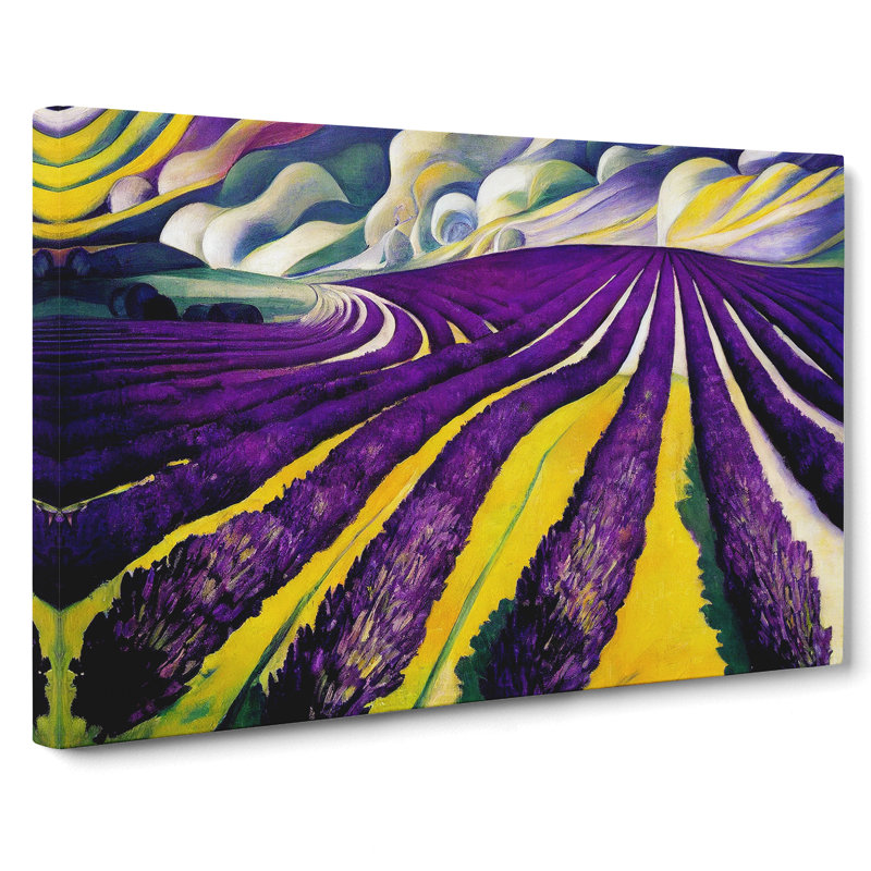 Superb Lavender Flower Field - Wrapped Canvas