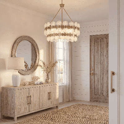 Lustre 5 lumières Bancroft en laiton noble