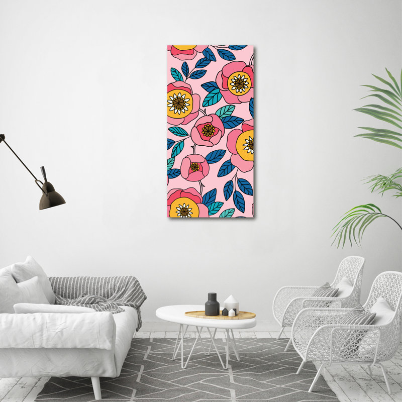 Colourful Flowers - Wrapped Canvas Print
