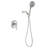 Wall Mounted Shower System With Rough-In Valve 7-Spray Single Handle Shower Faucet Set Modern Brass Shower Trim Kit-101430099