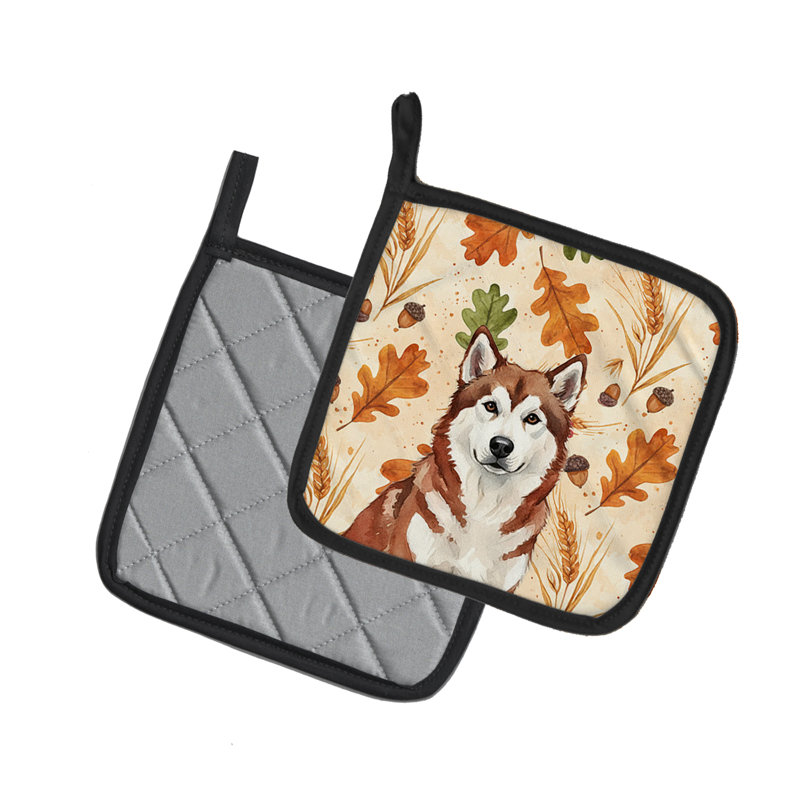 Paire de porte-casseroles rouges et blancs Malamute Heirloom