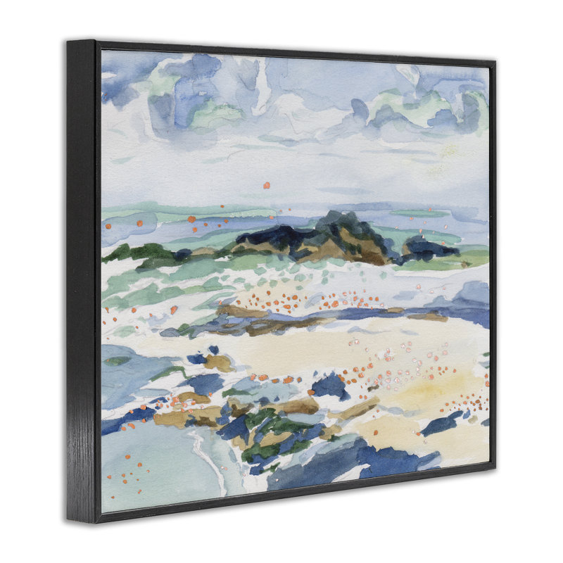 «Shoreline Dreams Abstraction Giclee Art», conception de Melissa Wang, H 11 po x l 14 po, Giclée encadrée noir minuit
