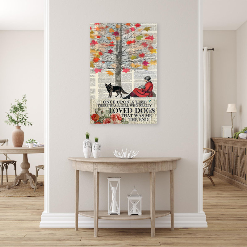 Une fille qui a vraiment aimé les chiens 1 - 1 pièce, reproduction d'art graphique sur toile tendue