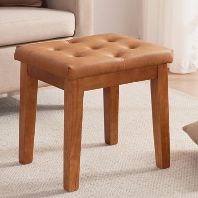 Repose-pieds rembourré avec siège rembourré, tabouret de coiffeuse capitonné avec pieds en bois massif, tabourets d'appoint