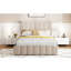 Lit de rangement double rembourré en beige élégant avec hydraulique pour chambre à coucher
