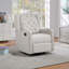 Fauteuil oscillant touffeté pivotant avec fonction inclinable en tissu gris pâle