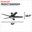 Ventilateur de plafond extérieur 52 po avec lumière changeante de couleur Byard, télécommande, pales à double finition