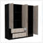 Armoire Ron, chambre, noir / gris clair