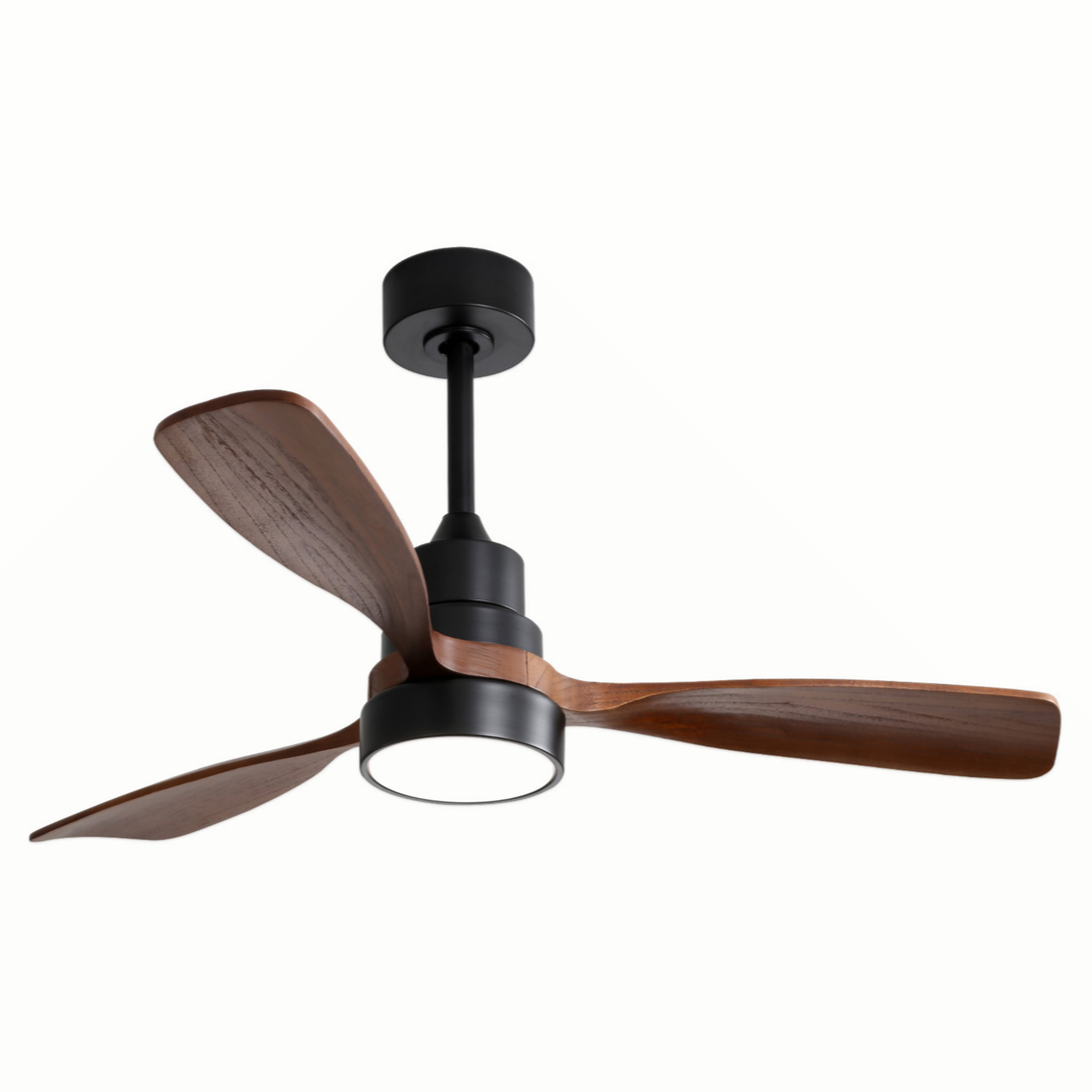 George Oliver 48 Inch Wood Ceiling Fan With 3 Solid Wood Blades Remote