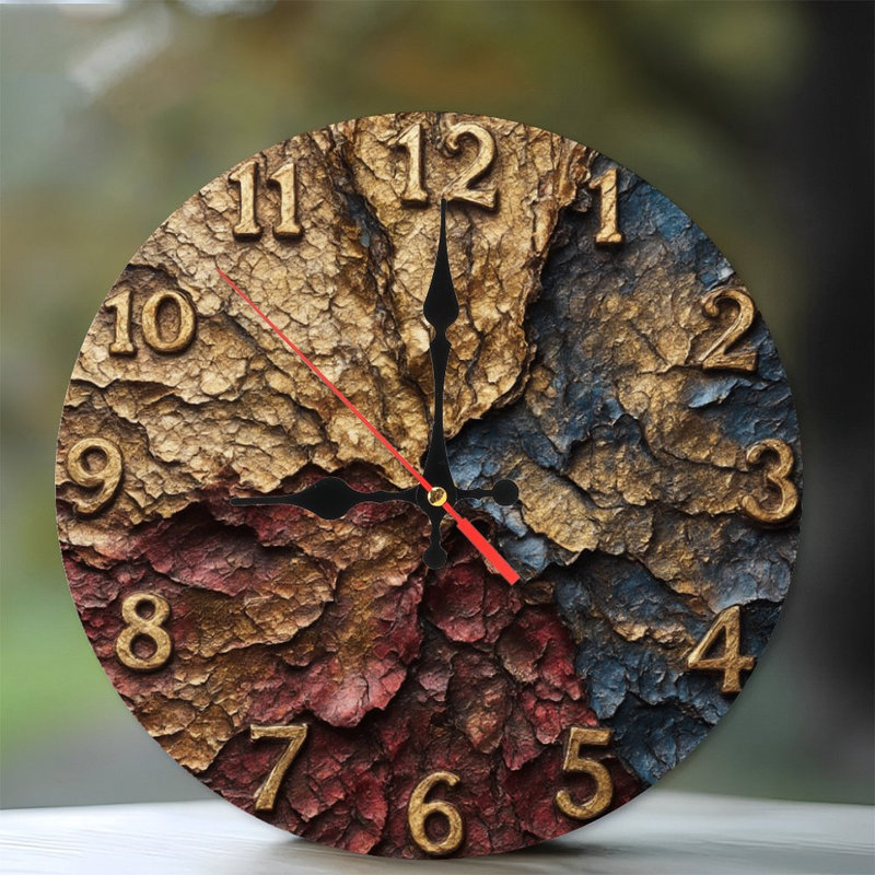 Horloge texturée avec chiffres dorés