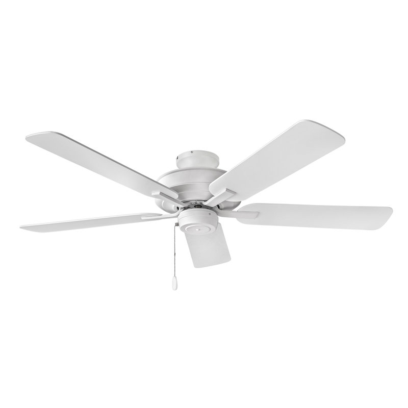METRO WET 52"  5 - Blade Outdoor Standard Ceiling Fan with Pull Chain, Chalk White, Chalk White