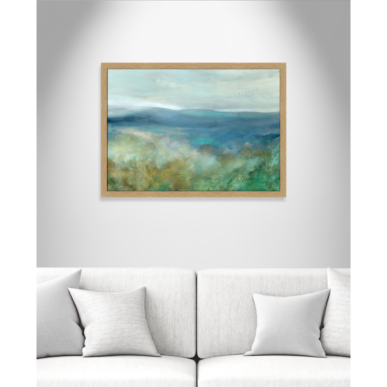 Adamsville "Blue Mountain Overlook" Painting, Natural Framed, 26.5" H x 36.5" W x 1.12" D