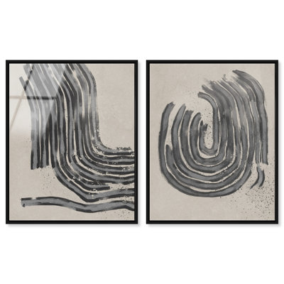 Two Spaces Set High-Gloss Frameless Acrylic Glass Wall Art Abstract Print by Oliver Gal, Ready to Hang, 16 x 20
