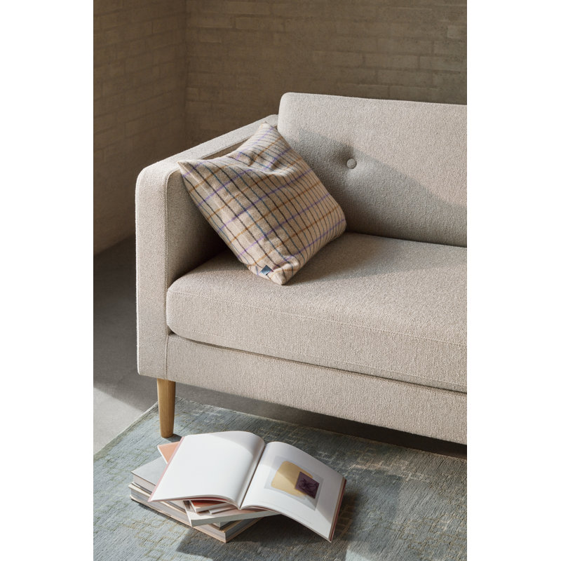 Firhoj Tufted Sofa, 32.28" H x 89.76" W x 34.65" D, Beige Cotton Blend