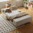 59.06"Modern Armless Convertible Sofa Bed with Plush Chenille, 5-Layer Cushioning for Small Spaces-1406171363-1406171361